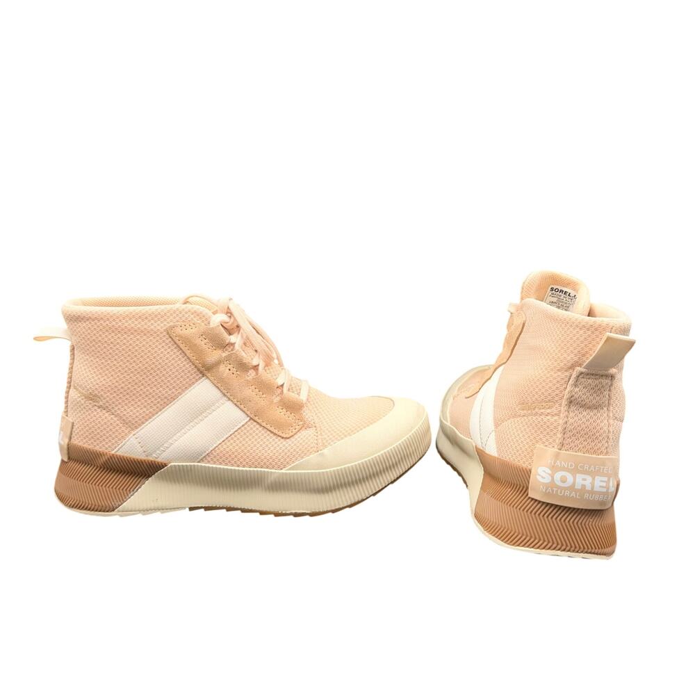 Sorel Out N About Knit Mid Sneakers Women's 8.5 Pink Waterproof NL4861